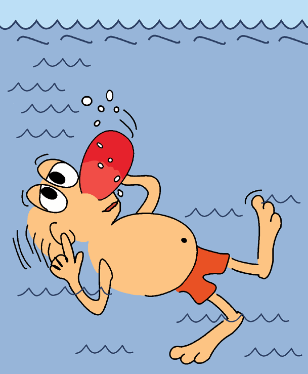 Baderegel: Tauche nicht mit beschädigtem Trommelfell oder Erkältung!